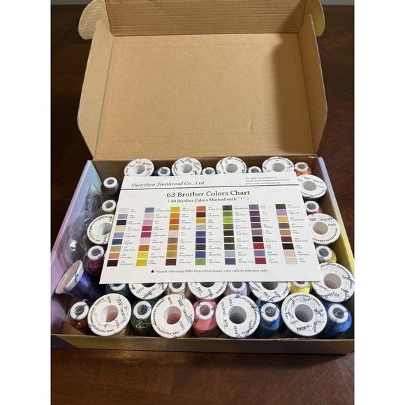 Office | Machine Embroidery Thread Simthread Box 6 Colors Spools ...